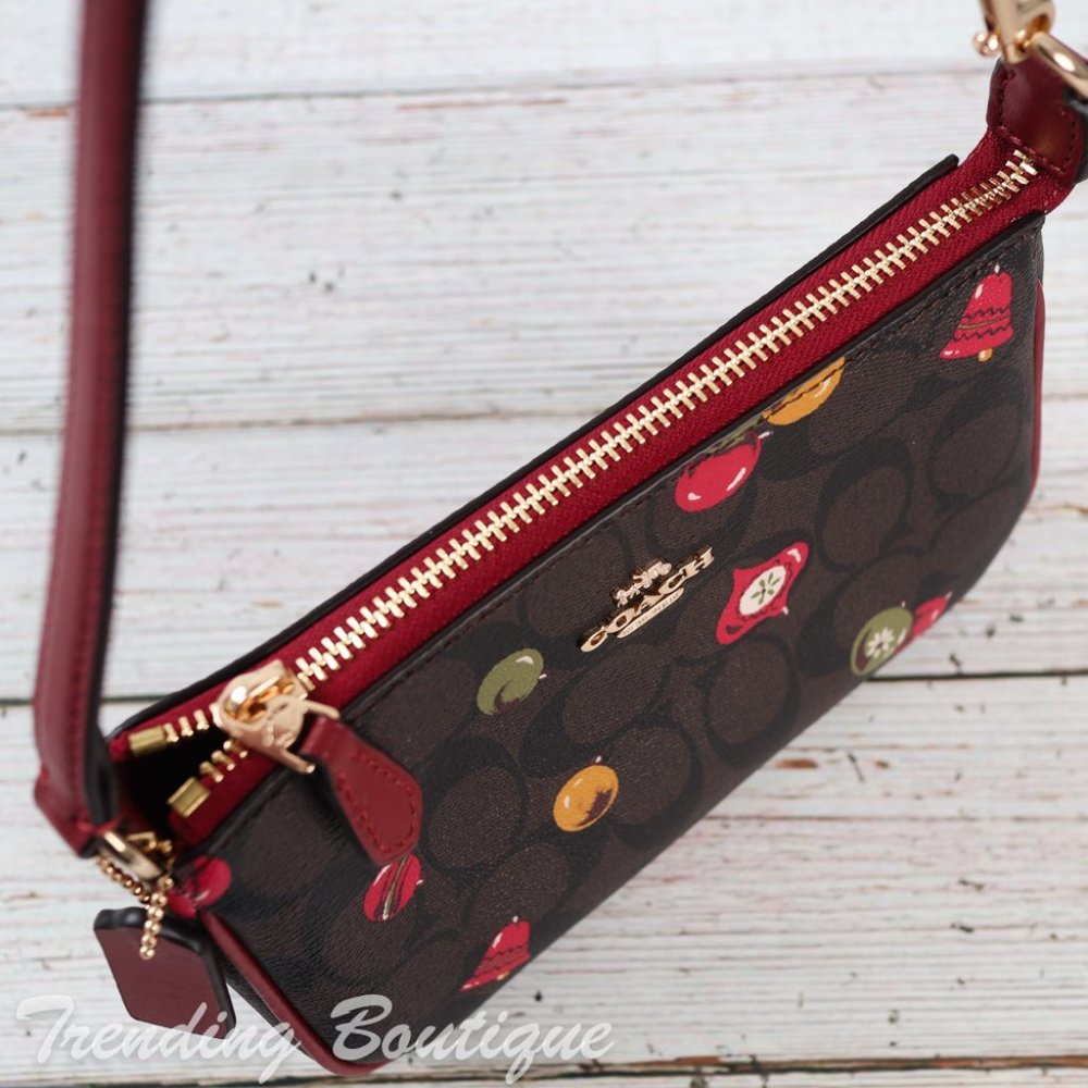 NWT Coach C7403 Nolita 19 in Signature Canvas with Ornament Print Brown Black - Picture 9 of 12